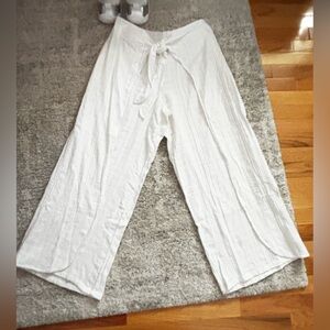 Tommy Bahama White Wide-Leg 100% Cotton Pants Size M 27” length